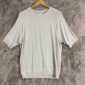 Wheat Knit Short Sleeve Banded Tunic Top T Shirt M Medium SOFT